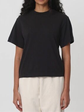 Everybody World Black cotton t-shirt in size Medium — Cropped, boxy Tee